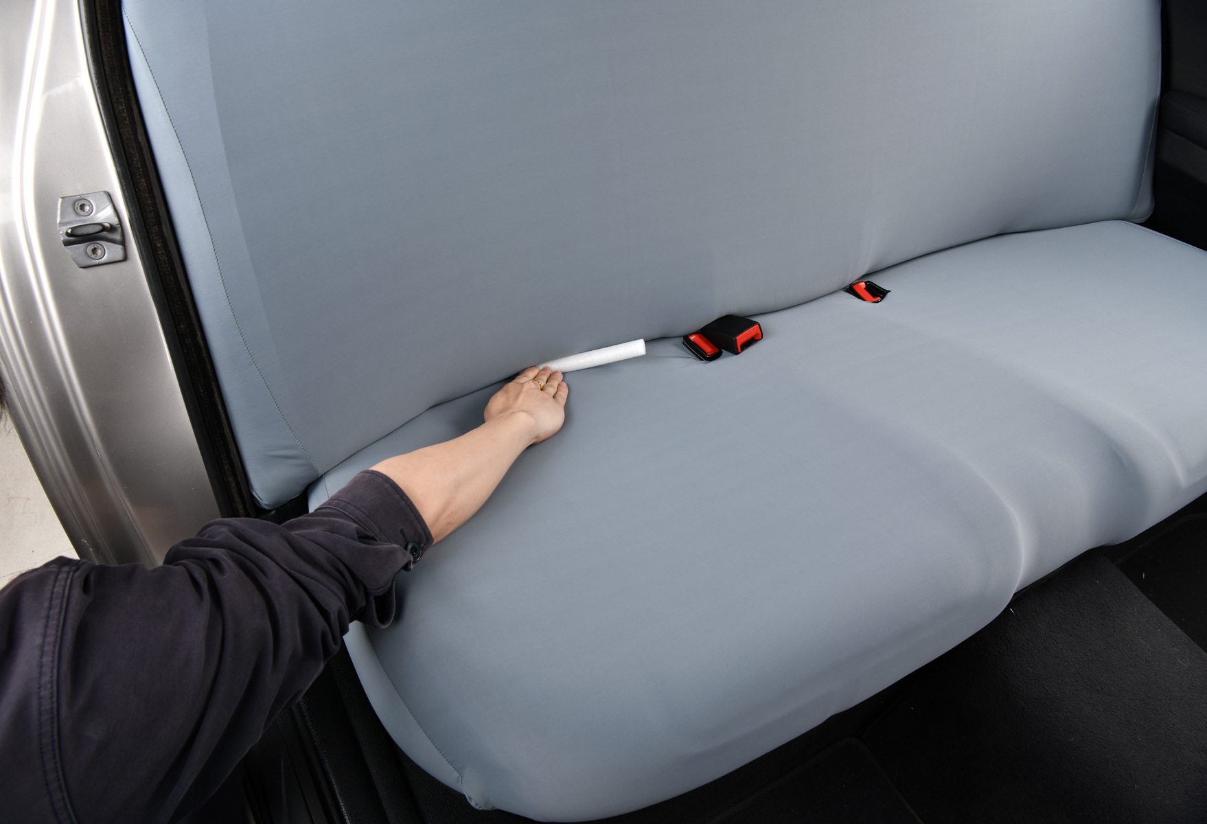 Elastic car cooling rear seat cushion cover, ice silk backrest seat cushion integrated seat protector, universal fit