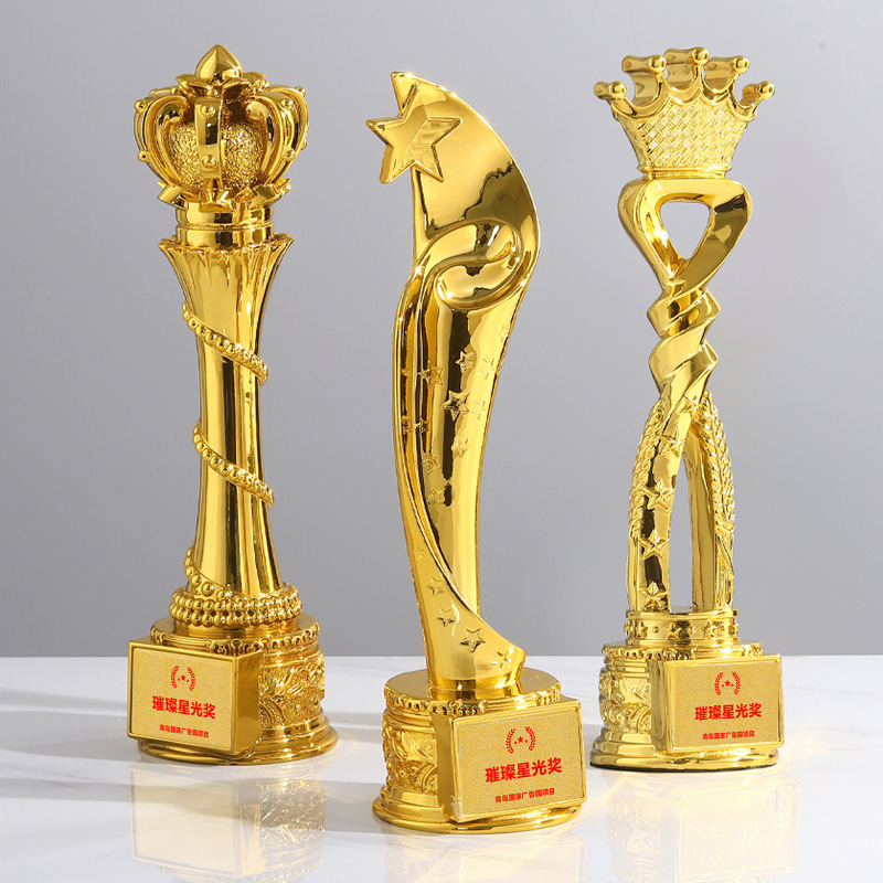 Nueva resina de galvanoplastia trofeo resina integrada trofeo creativo música canto entrenamiento institución danza competencia trofeo