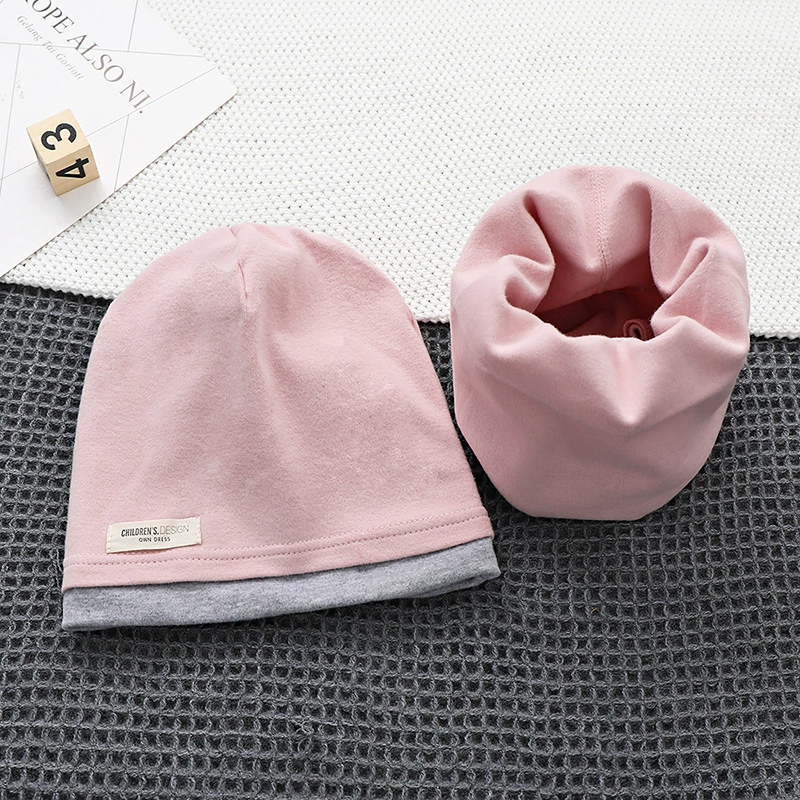 Demi-season kids' cotton set with scarf in Korean style, 2-8y, 48-54cm, multi-color options
