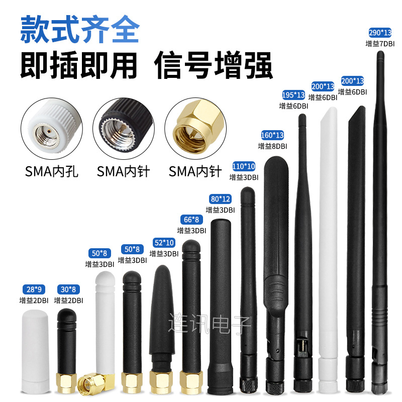 2.4G 5G 5.8G antena wifi ZigBee Bluetooth varilla de goma omnidireccional pequeña antena plegable externa SMA pin interno image 5