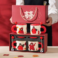 結婚プレゼント喜字対カップマグカップ友達新婚プレゼントカップカップルお土産カップ