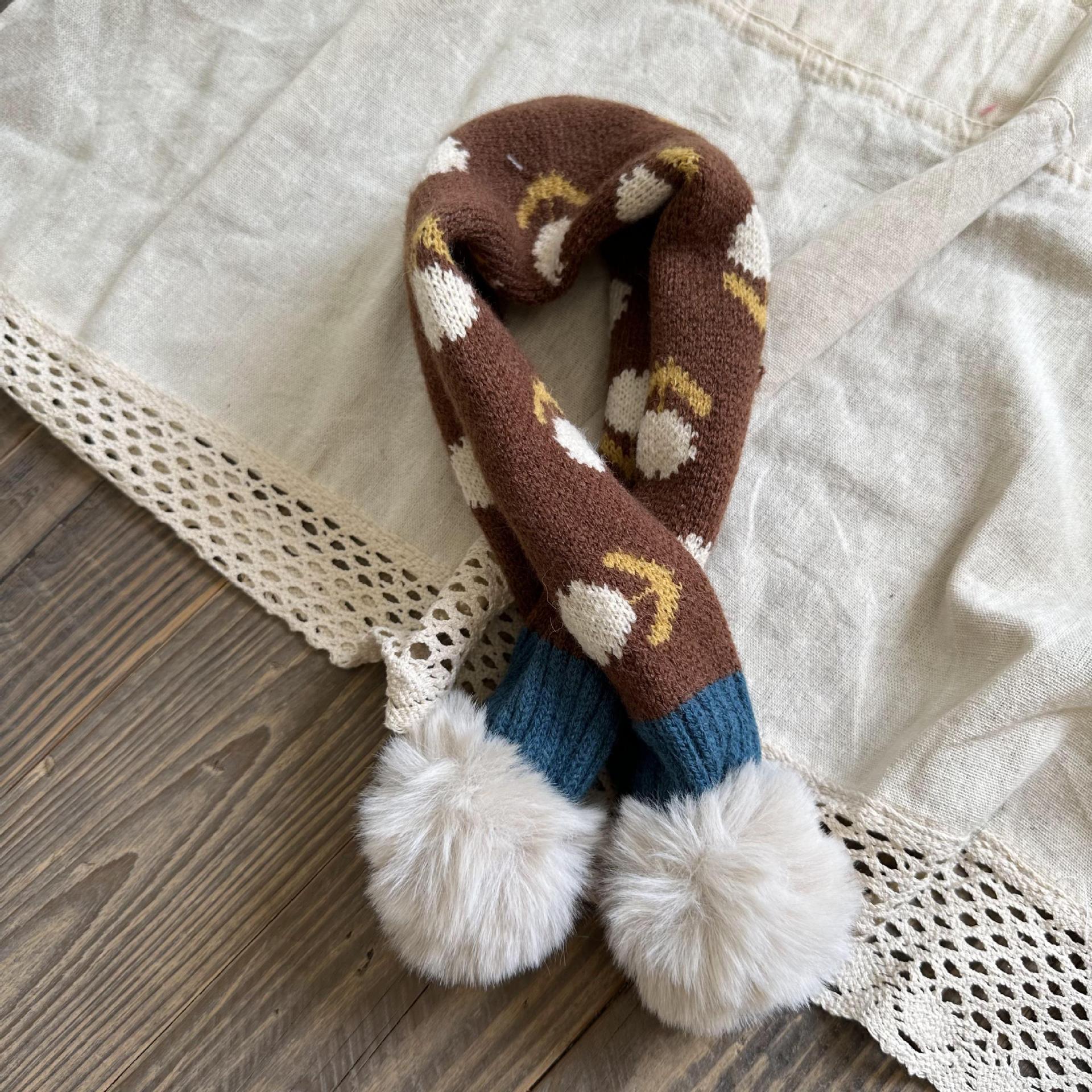 Children's scarf winter fashion ins cute flower knitted warm baby bib_voghion.com