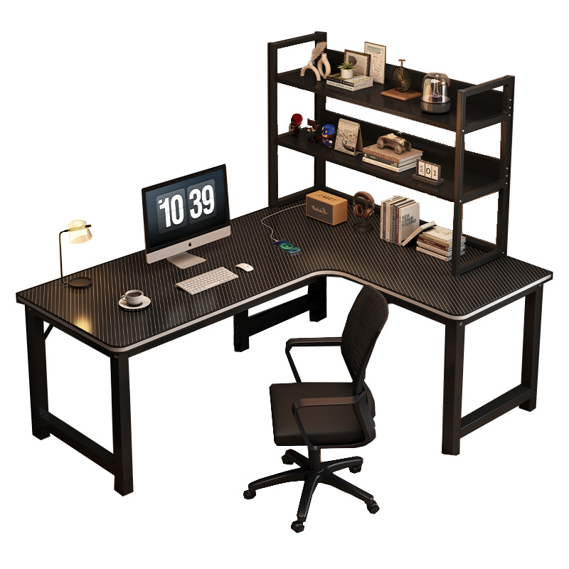 Mesa de esquina mesa de computadora doméstica mesa de escritorio mesa de E-Sports mesa de estante doble mesa de dormitorio mesa de oficina L-esquina mesa