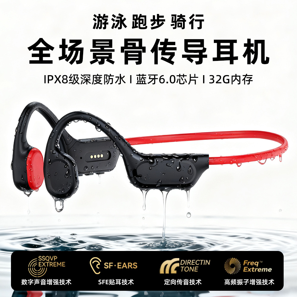 Cross-Border X9 Bone Conduction Bluetooth Headset with Long Battery Life for Listening to Music, Making Calls, Wireless Sports, Running and Swimming Headset