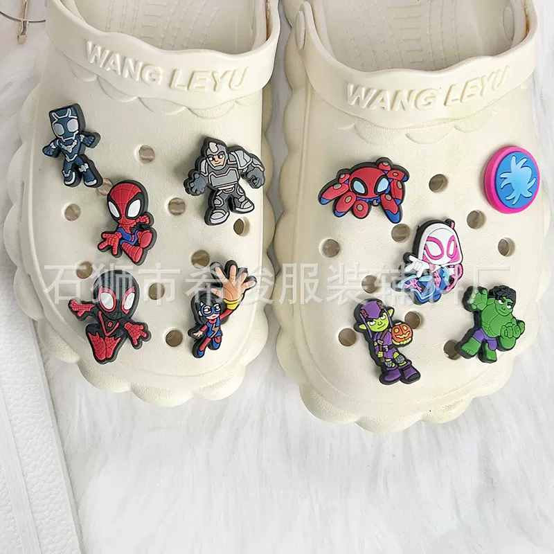 Marvel Comics漫威鞋花Spider-Man彼得蜘蛛侠鞋扣洞洞鞋diy配饰