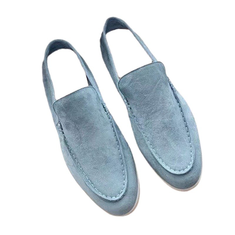 New New Genuine Leather Flat Slip-On Casual Versatile Loafers Women's British Style Single Men's Shoes_vogvips.com
