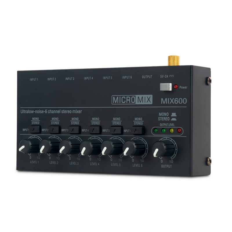 Ultra-compact applicable home studio recording live broadcast low noise 6-channel stereo audio mixer Ultra-compact applicable home studio recording live broadcast low noise 6-channel stereo audio mixer