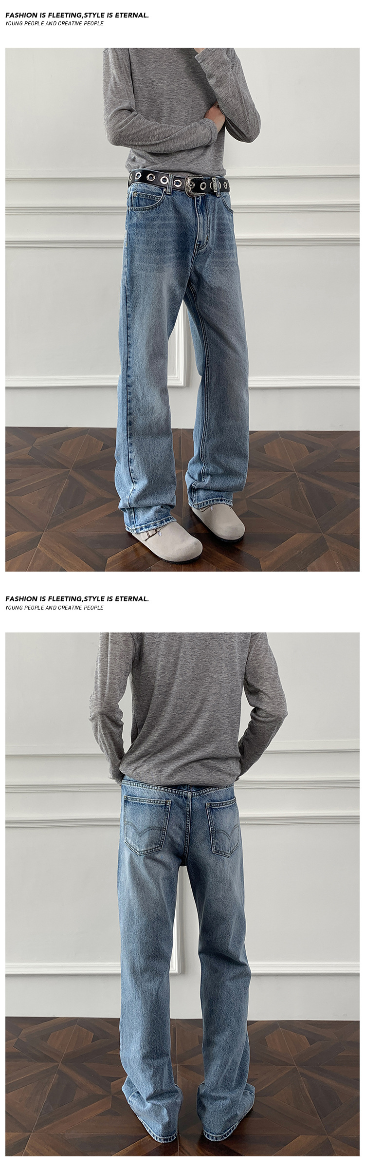 ​​"Herren Retro Slim-Fit Flared Jeans – Vintage-inspirierte Straight-Leg-Jeans für Casual & Streetwear (Größen M-5XL, Classic Blue Wash)"​​_voghion.com