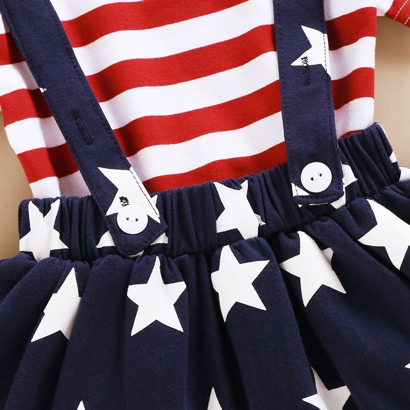 INS nuevo especial de primavera y verano para niñas europeas y americanas traje del Día de la independencia