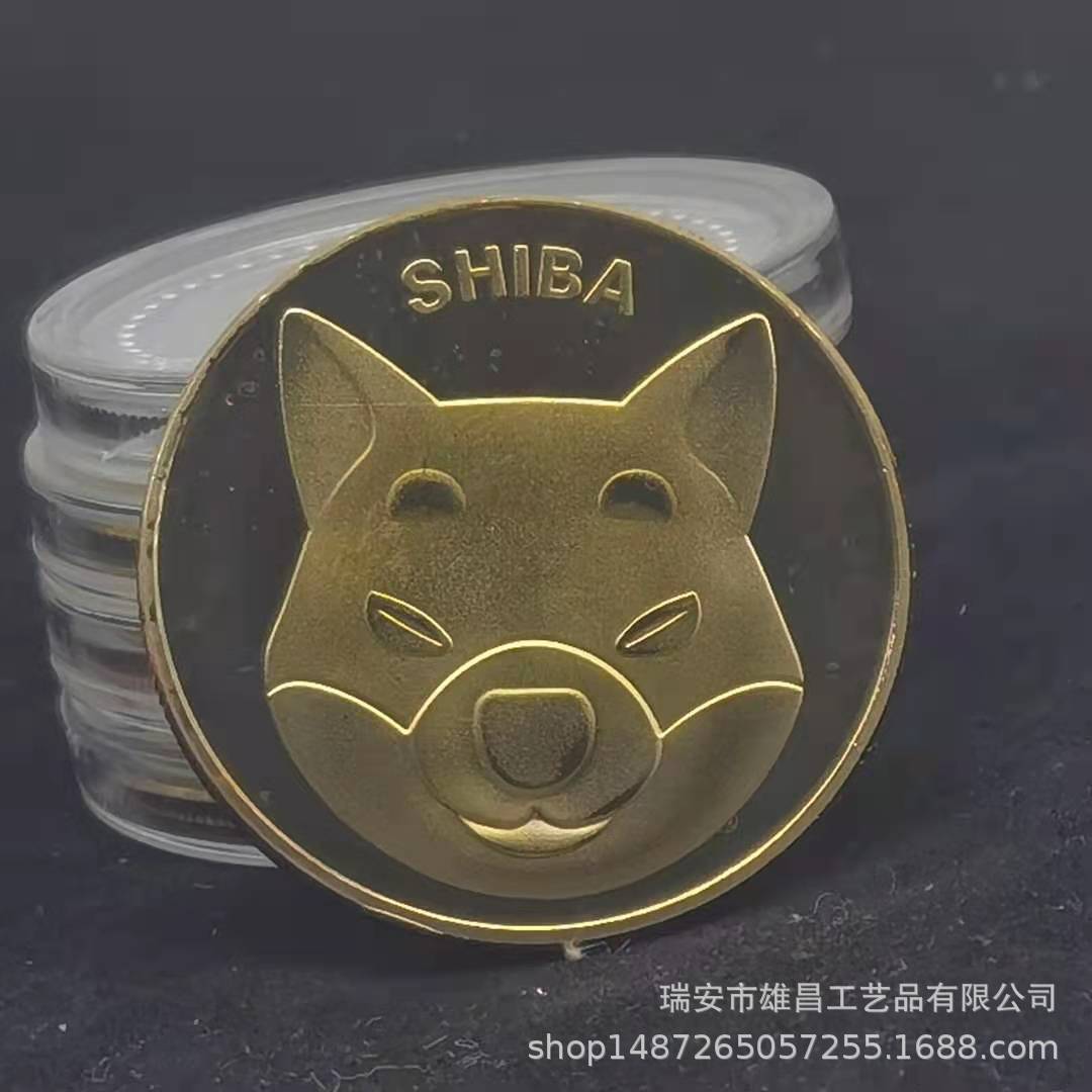 新品外狗币柴犬币单色镀金镀银数字虚拟挖矿纪念币狗狗虚拟比特硬