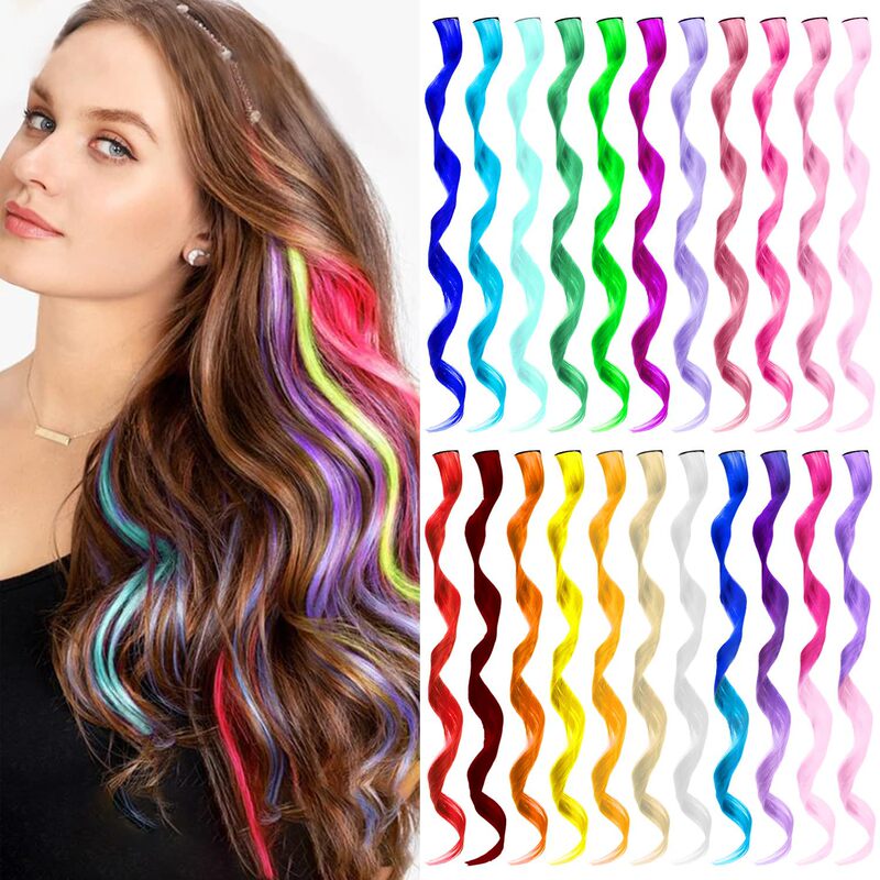 Color wig explosions curly hair wig imitation silk clip hair wig color hair patch wholesale cross-border Color wig explosions curly hair wig imitation silk clip hair wig color hair patch wholesale cross-border