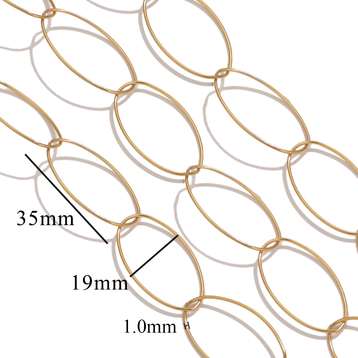 Europa y los Estados Unidos transfronterizos simple gran cadena chapado 18K oro real coreano cadena hecha a mano diy joyería accesorios collar pulsera