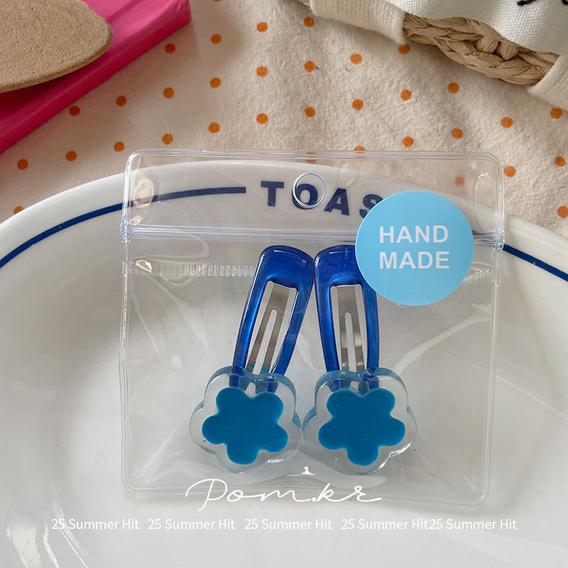 新款韩版简约水滴爱心发夹儿童侧边碎发刘海夹甜美百搭花朵掰掰夹|undefined