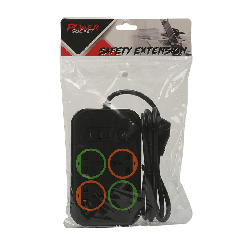 2USB + 1PD zócalo de comercio exterior bolsa neutra embalaje de anillo colorido anillo en blanco y negro opcional estándar europeo estándar británico estándar americano