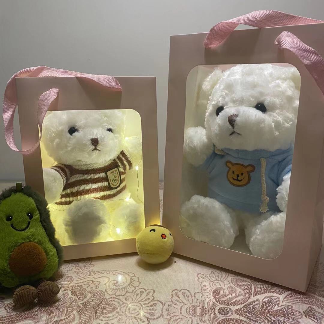 Flash Oso de Peluche de peluche de juguete con luz Oso muñeca caja de regalo muñeca de trapo oso muñeca regalo para niñas regalo de cumpleaños