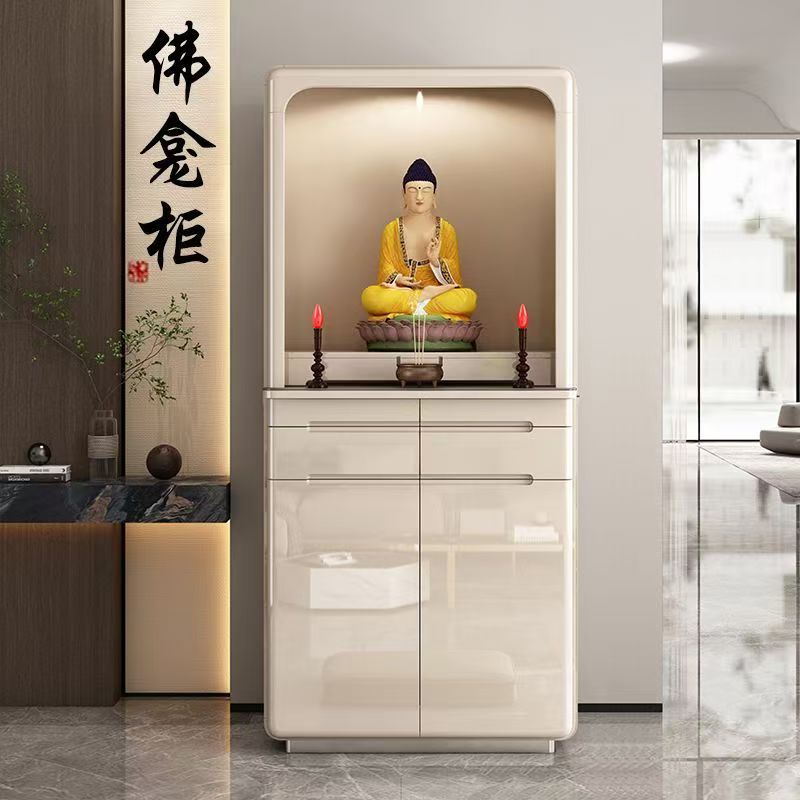 Buddhist Niche Table Shrine Shrine Cabinet Light Luxury Small Buddha Table Buddha Cabinet Home Shrine God of Wealth Fragrance Modern Table