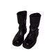 Genuine Leather Retro Western Cowboy Boots Thick Bottom Thick Heel Middle Barrel Martins Women's Autumn 2024 New Arrival Belt Buckle Ankle Boots