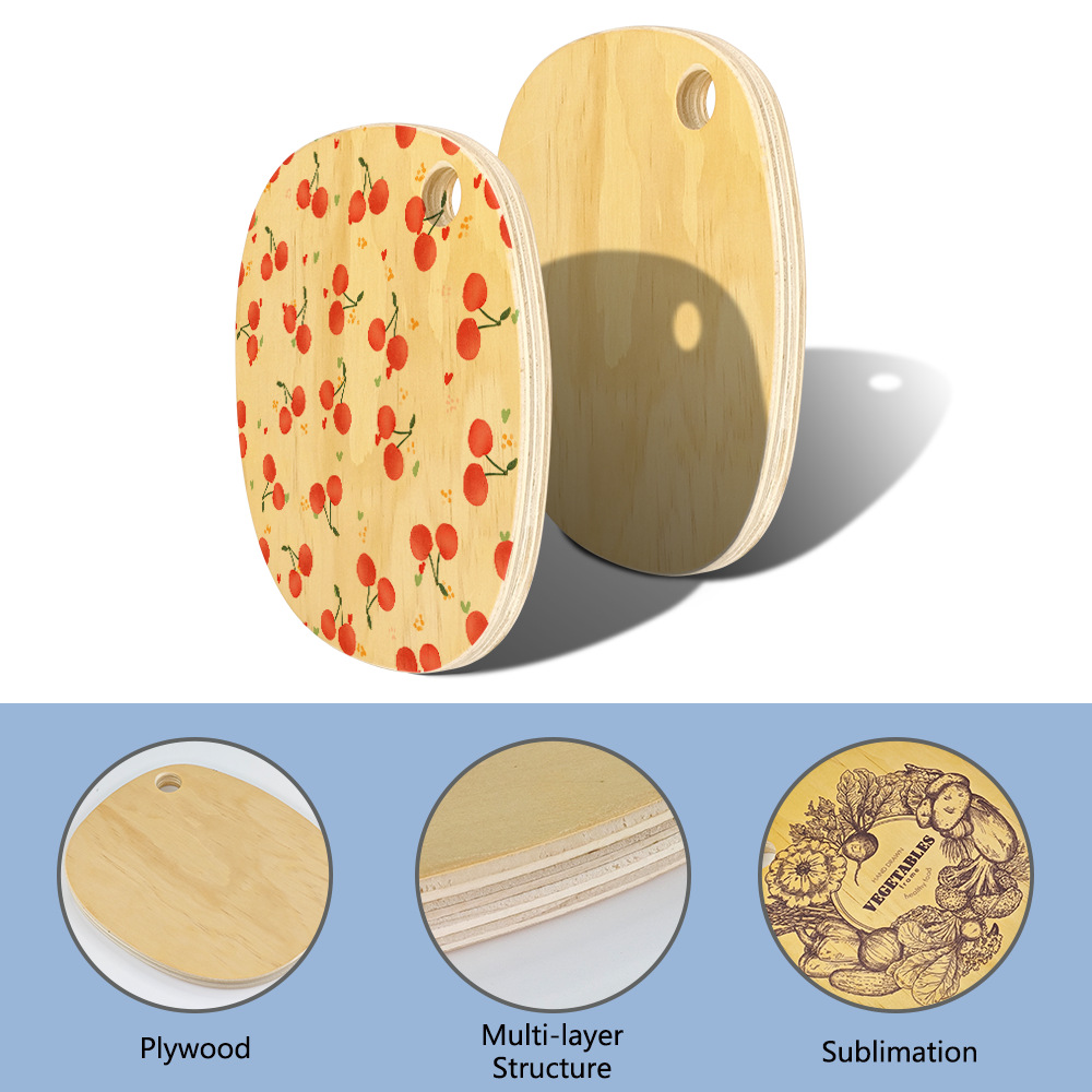 Suministro directo de fábrica sublimación en blanco hoja de corte de verificación ovalada tabla de cortar cocina hogar al por mayor