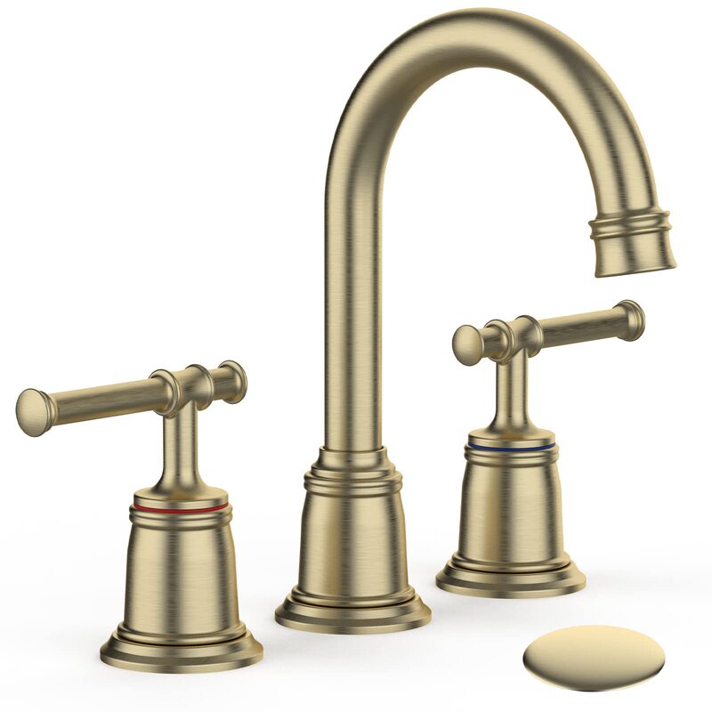 European-Style Brass Core Three-Hole Basin Faucet, Bathroom Vanity Three-Piece Set, Separate Hot and Cold Water Faucet European-Style Brass Core Three-Hole Basin Faucet, Bathroom Vanity Three-Piece Set, Separate Hot and Cold Water Faucet
