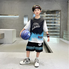 男童夏装套装篮球服2024新款男孩夏季短袖运动速干球衣服儿童装潮