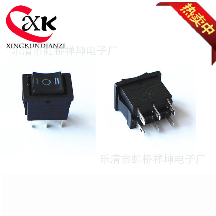 供应按钮开关15*21六脚三档船型开关，可加防水帽，KCD防水开关