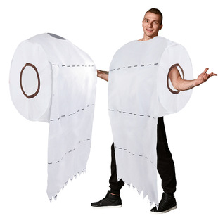 in stock Halloween new couple spoof toilet paper play clothes toilet paper cosplay masquerade stage table