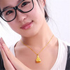 Golden pendant, solid necklace, Tieguanyin tea