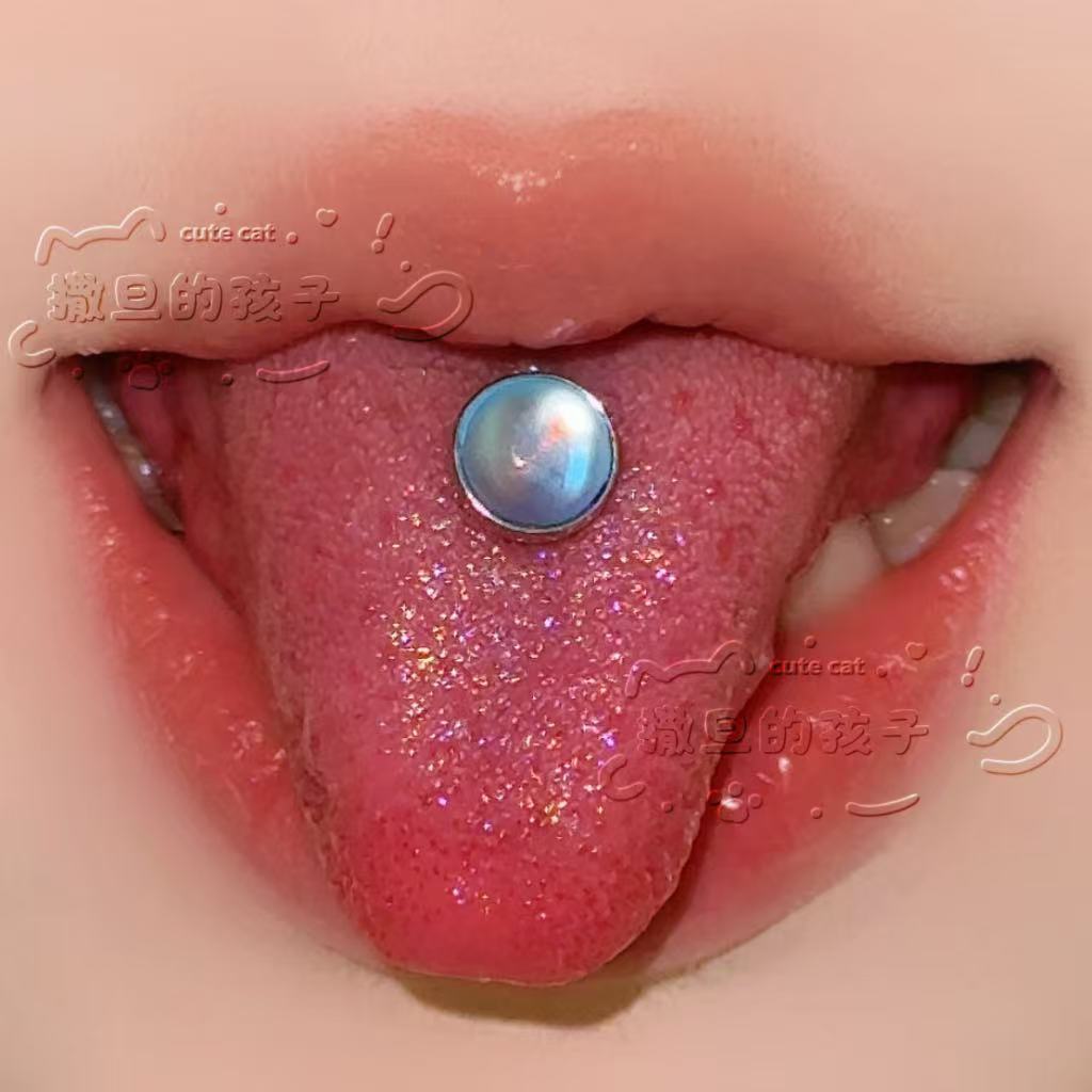 Labret stud lip piercing jewelry styling detail