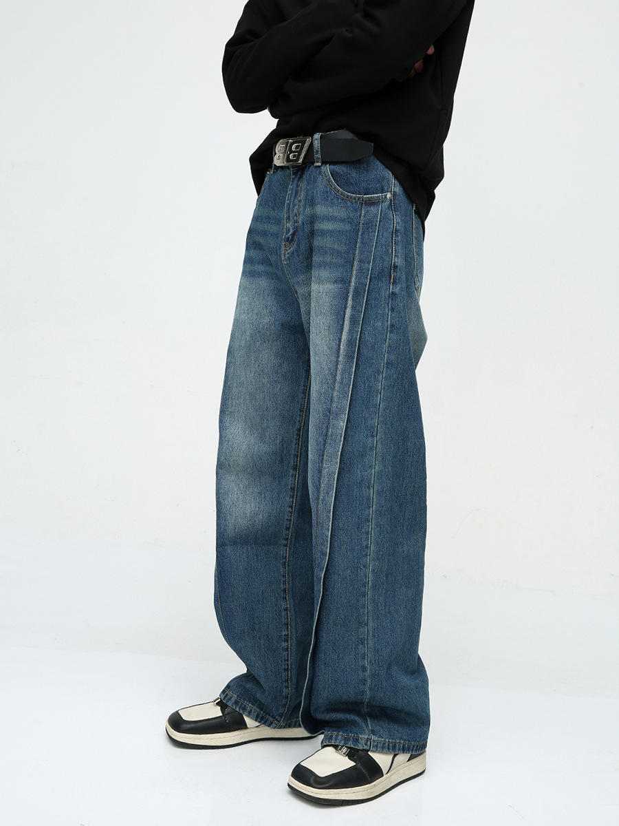 Mtlclothes ropa de Hombre | 2023 otoño nueva American High Street alta sentido costura nicho diseño jeans