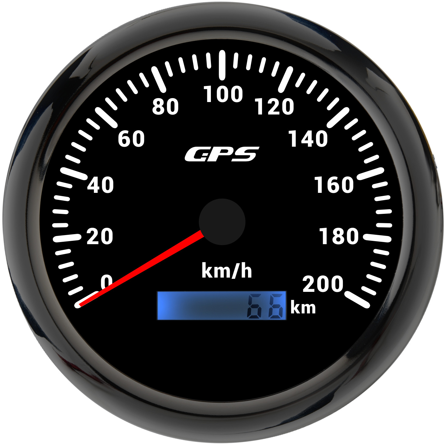 Motuoche Car RV Motorcycle GPS Speedometer 110mm Odometer KM/H 12V 24V (automobile instrument) - black-bezel-black-face-200kmh
