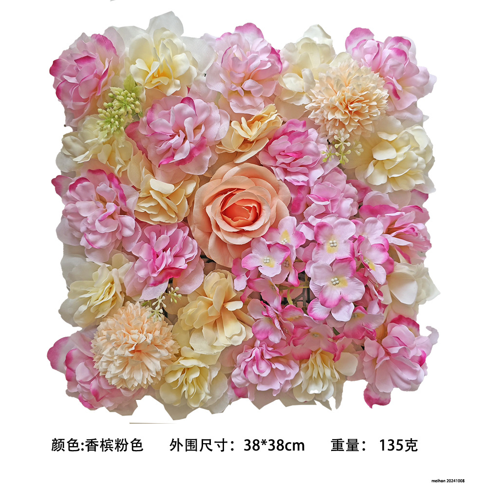 Pared de flores simuladas, rosas, hortensias, fondo artificial para bodas, pared para fotografía de bodas, flores falsas, accesorios de decoración para el hogar