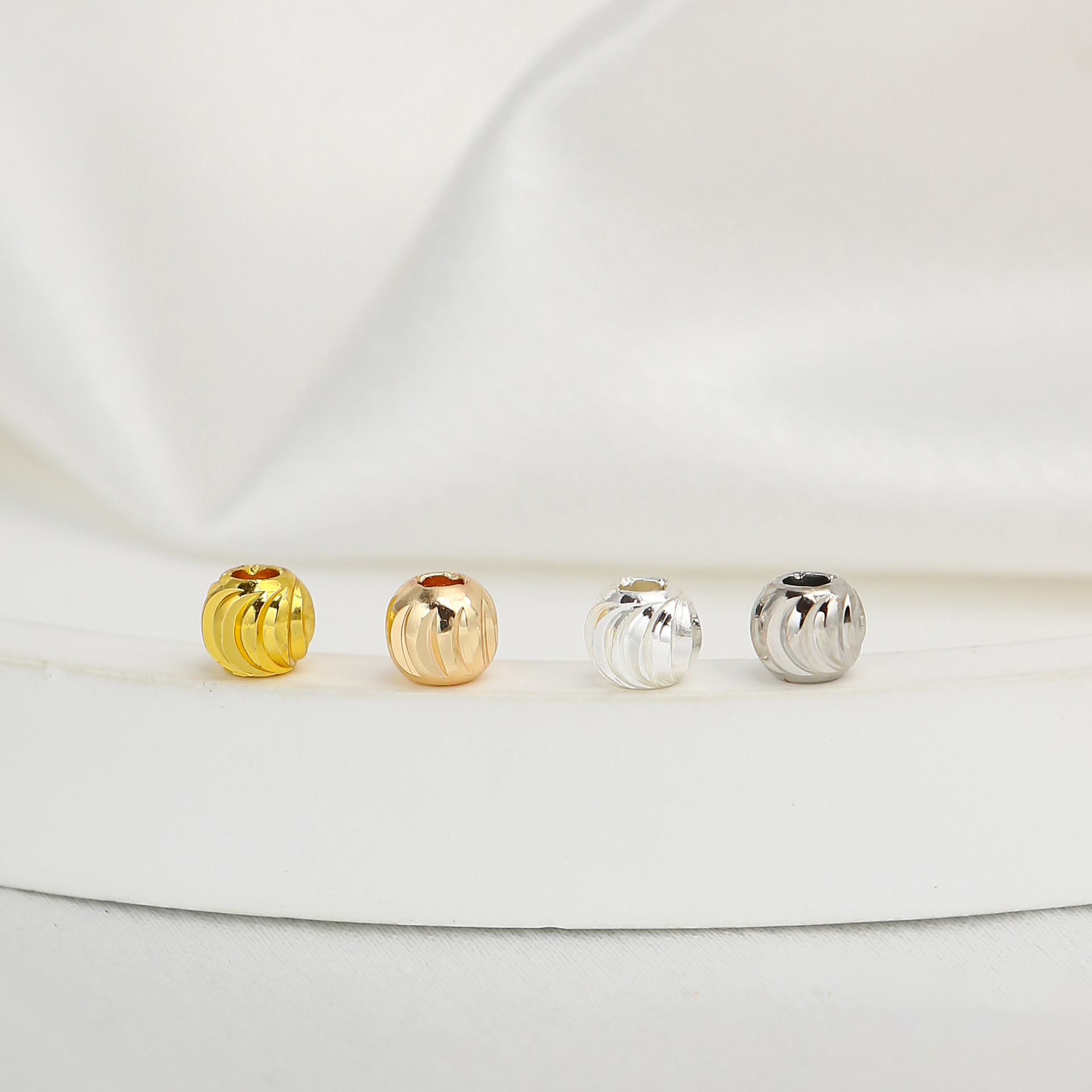 Color-retaining 14k gold-plated watermelon beads, cut-flower spacer beads, DIY handmade beading crystal pearl bracelet accessories, loose beads