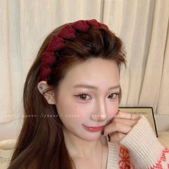 秋冬针织布艺缠绕带齿防滑发箍女2025新款高颅顶头箍时尚洋气发饰