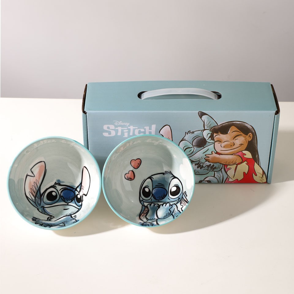 Disneyland Stitch Series Snacks Platos de dibujos animados Platos de arroz Tazón de vajilla Juego de horno microondas Regalos de inauguración