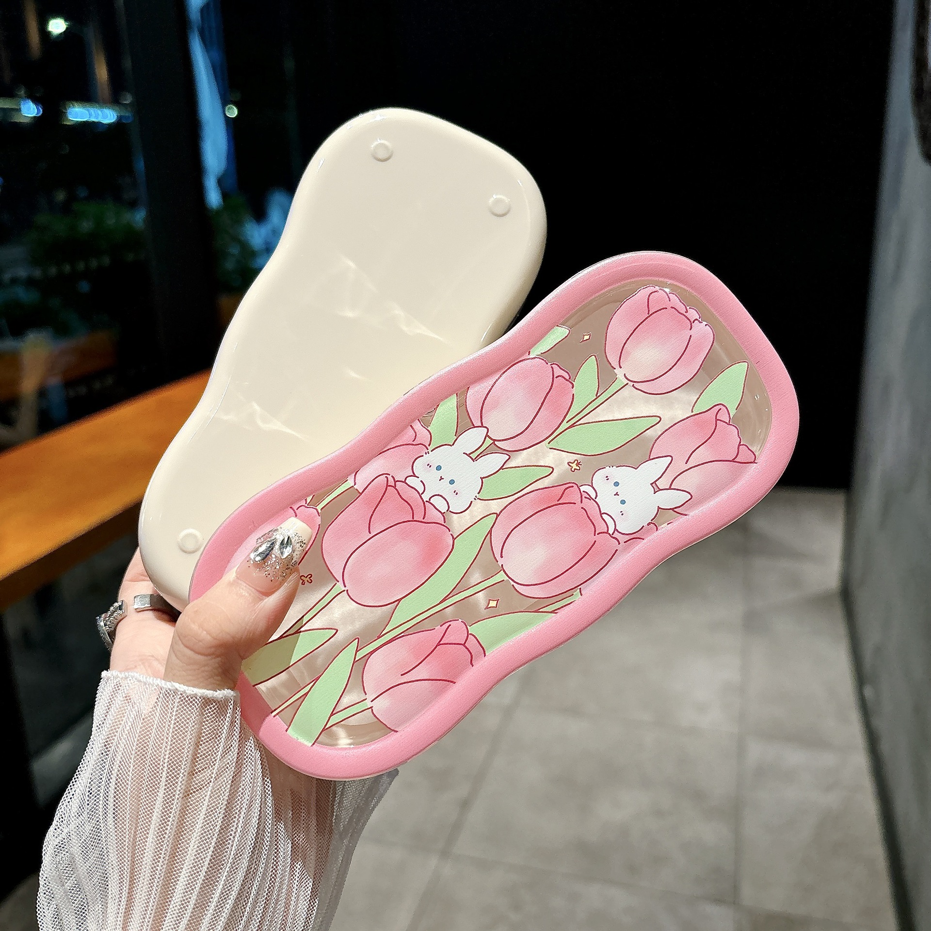 Caja de gafas transparentes de borde de la nube, alta sensación de almacenamiento portátil, niños, niños, niños, estudiantes, lindos, caja de gafas al por mayor