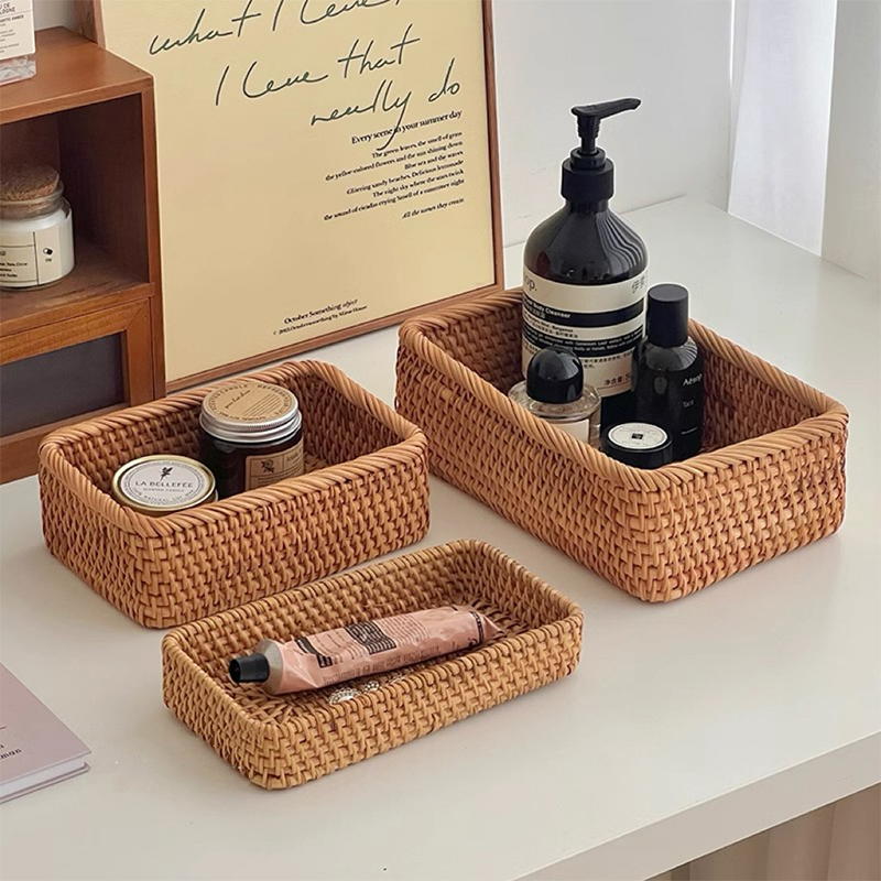 Rattan Üslubunda Kosmetik və Saxlama Qutusu, Düzbucaqlı