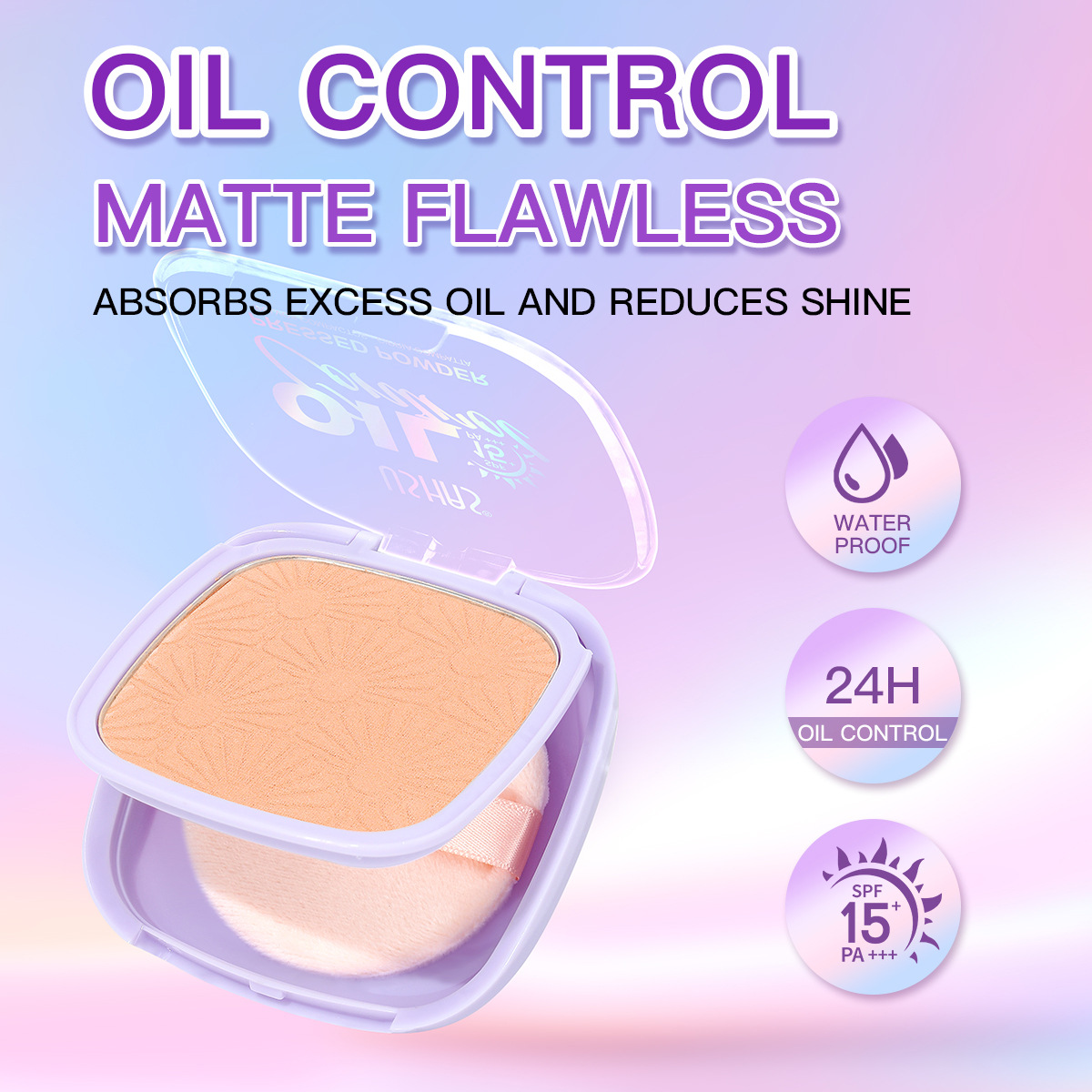 USHAS polvo spot transfronterizo de control de aceite, protector facial, maquillaje en polvo UF079