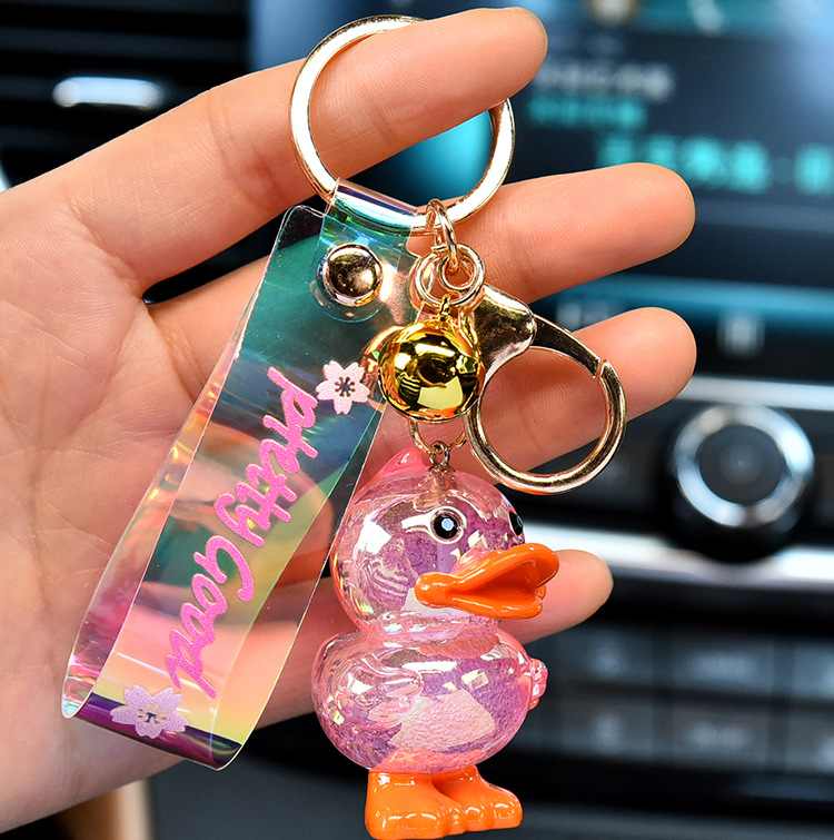 Cute Color Block Duck Pu Women's Keychain display picture 4