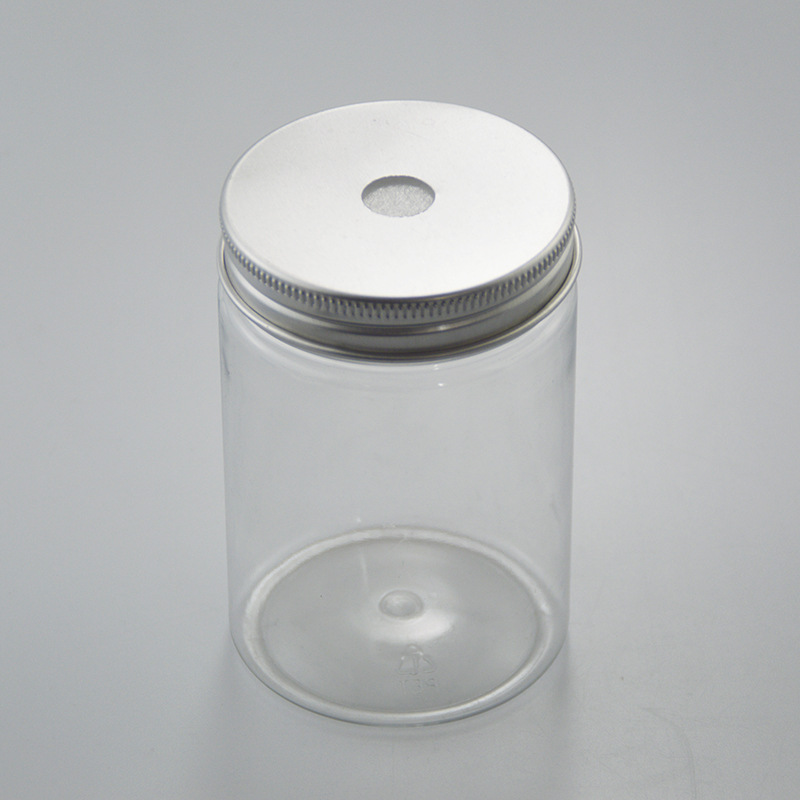 250ml botella de plástico pet aluminio cubierta botella de caramelo transparente botella de plástico recta botella de embalaje de botella de plástico recta botella de botella