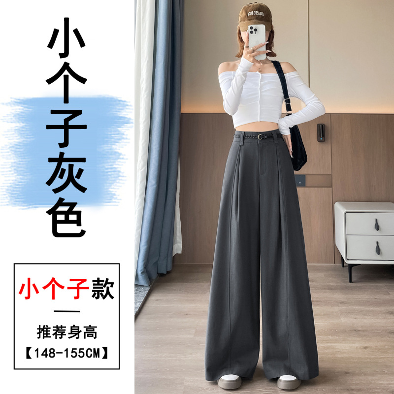 洗水棉西装裤女秋季新款高腰显瘦宽松垂感休闲直筒拖地阔腿裤|undefined