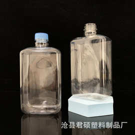 厂家供应1L玻璃水瓶透明玻璃水塑料瓶方形玻璃水瓶1升塑料瓶瓶子