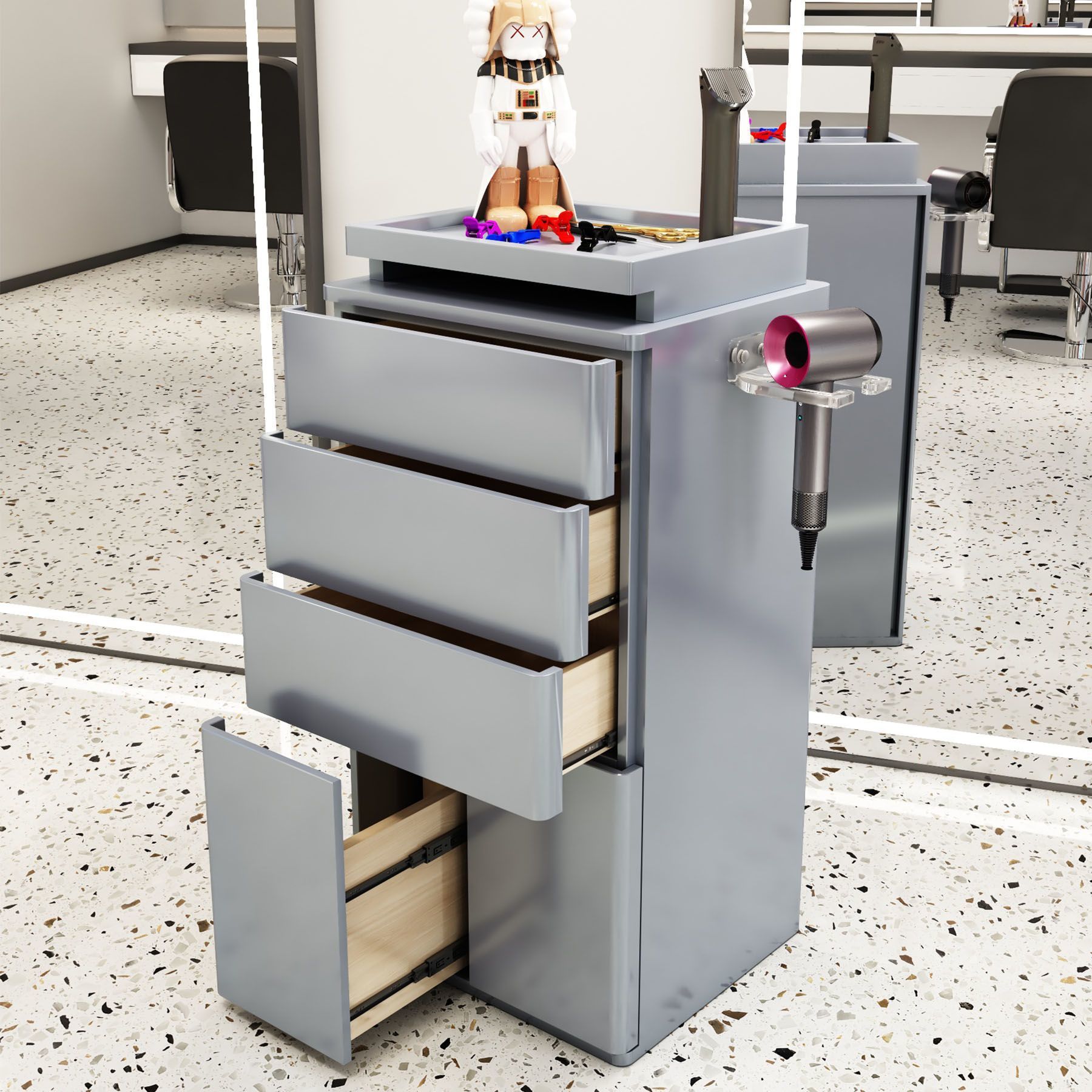 Gabinete de herramientas de peluquería especial almacenamiento armario de almacenamiento con cajón Gabinete de herramientas de peluquería red Gabinete de herramientas multicapa