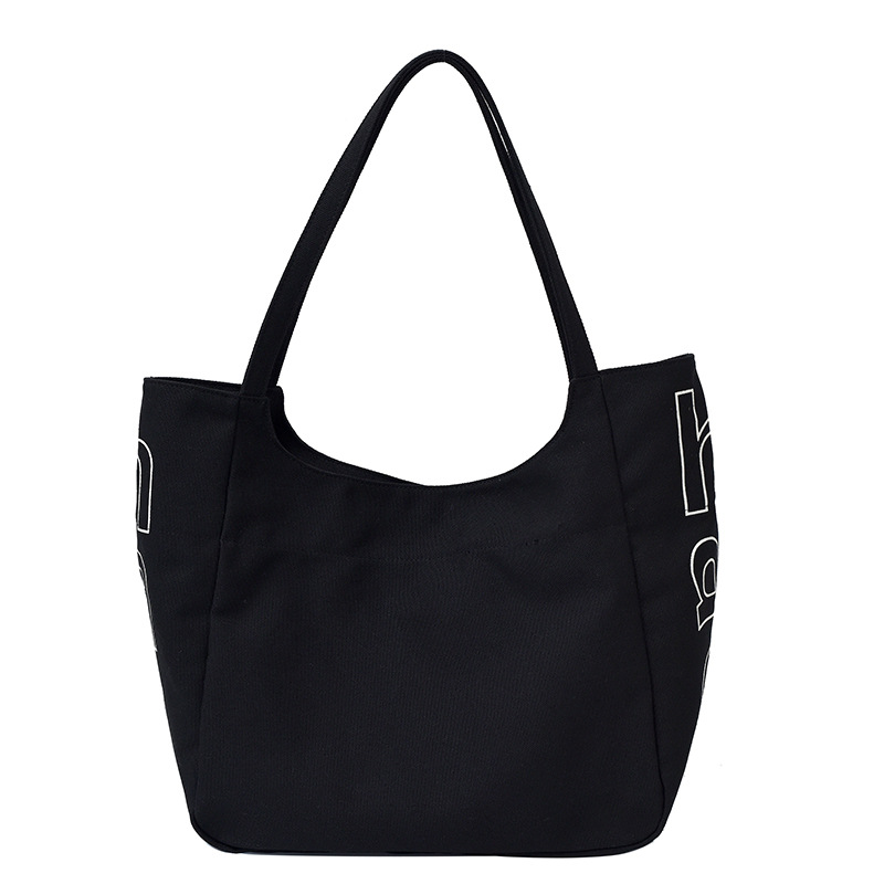 Bolso Tote de moda coreana 2025 verano nuevo estilo bolso femenino casual alfabeto bolso de hombro de lona estilo universitario