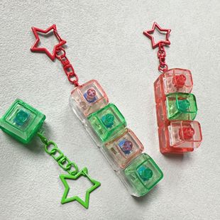 Cross-Border Decompression Button Christmas Series Shaft Tester Mechanical Keyboard Decompression Button Pinch Keychain Toy