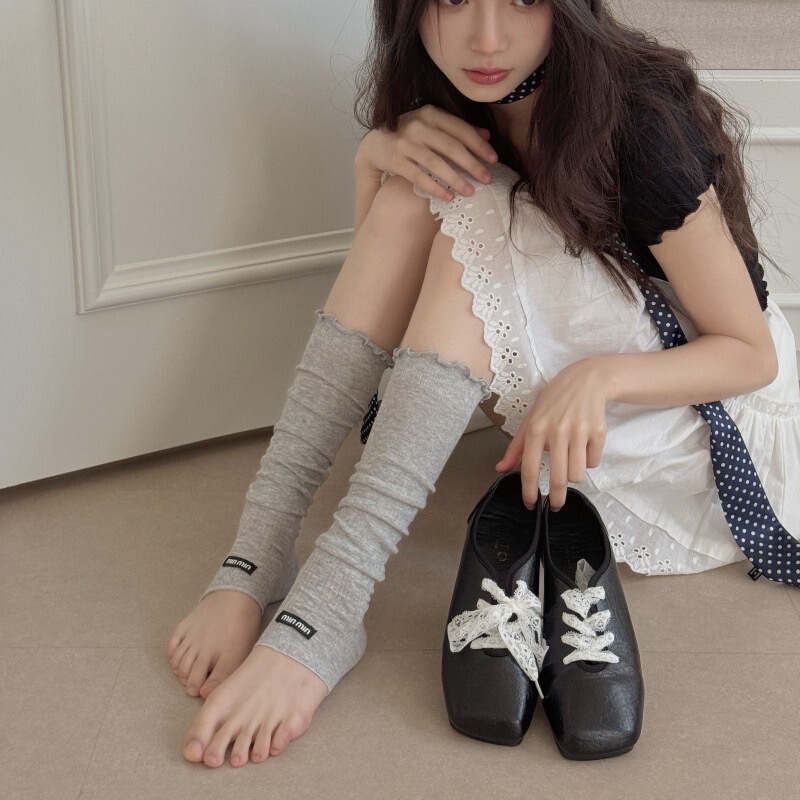 Spring and Summer Thin Sock Covers, Stacked Socks for Women, Lace Calf Socks, Miu Style Simple Long Socks, Footless Leg Warmers, Calf Covers