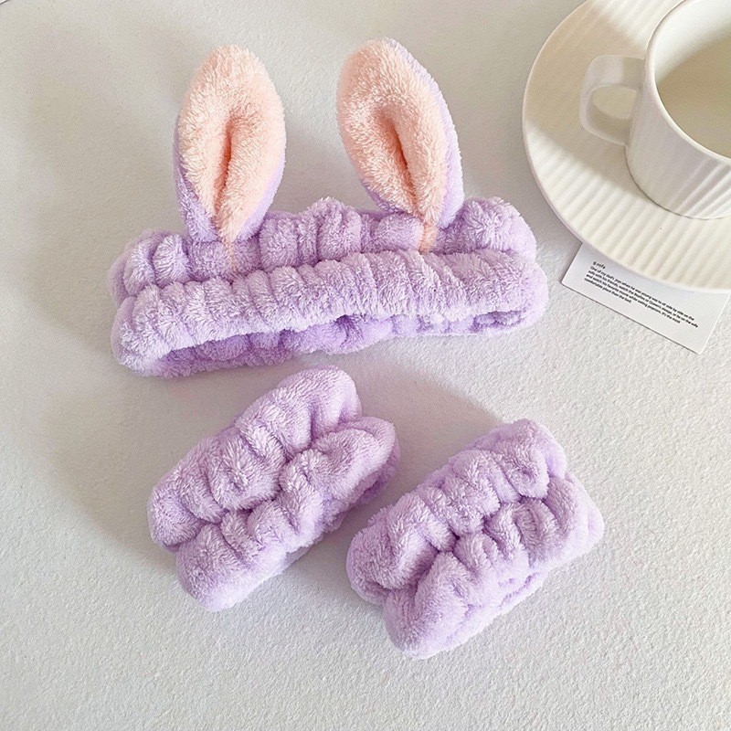 Otoño y invierno nuevo super lindos dibujos animados animal correa de cabello conjunto de correa de muñeca a prueba de humedad presión protector de cabello de muñeca lavado de la cara accesorios de cabello al por mayor