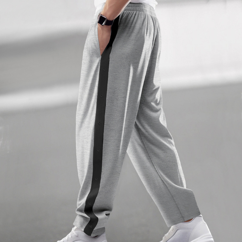 Men's clothing heavyweight casual sports men's autumn loose patchwork oversize straight wide leg large size trousers_voghion.com