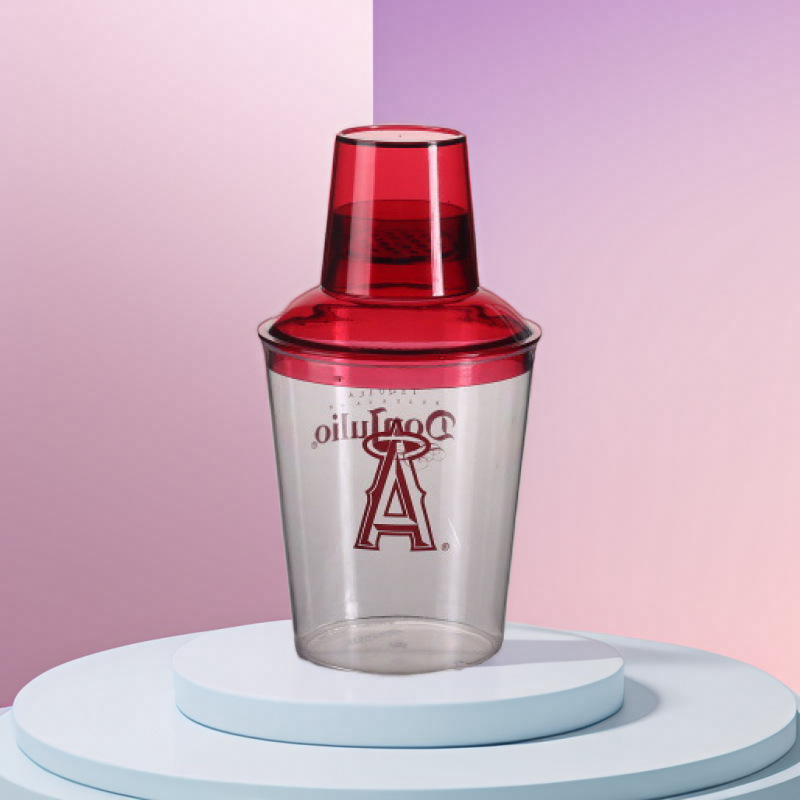 透明加厚调酒器调制版奶茶杯500ML雪克杯 塑料调酒分酒器 16OZ