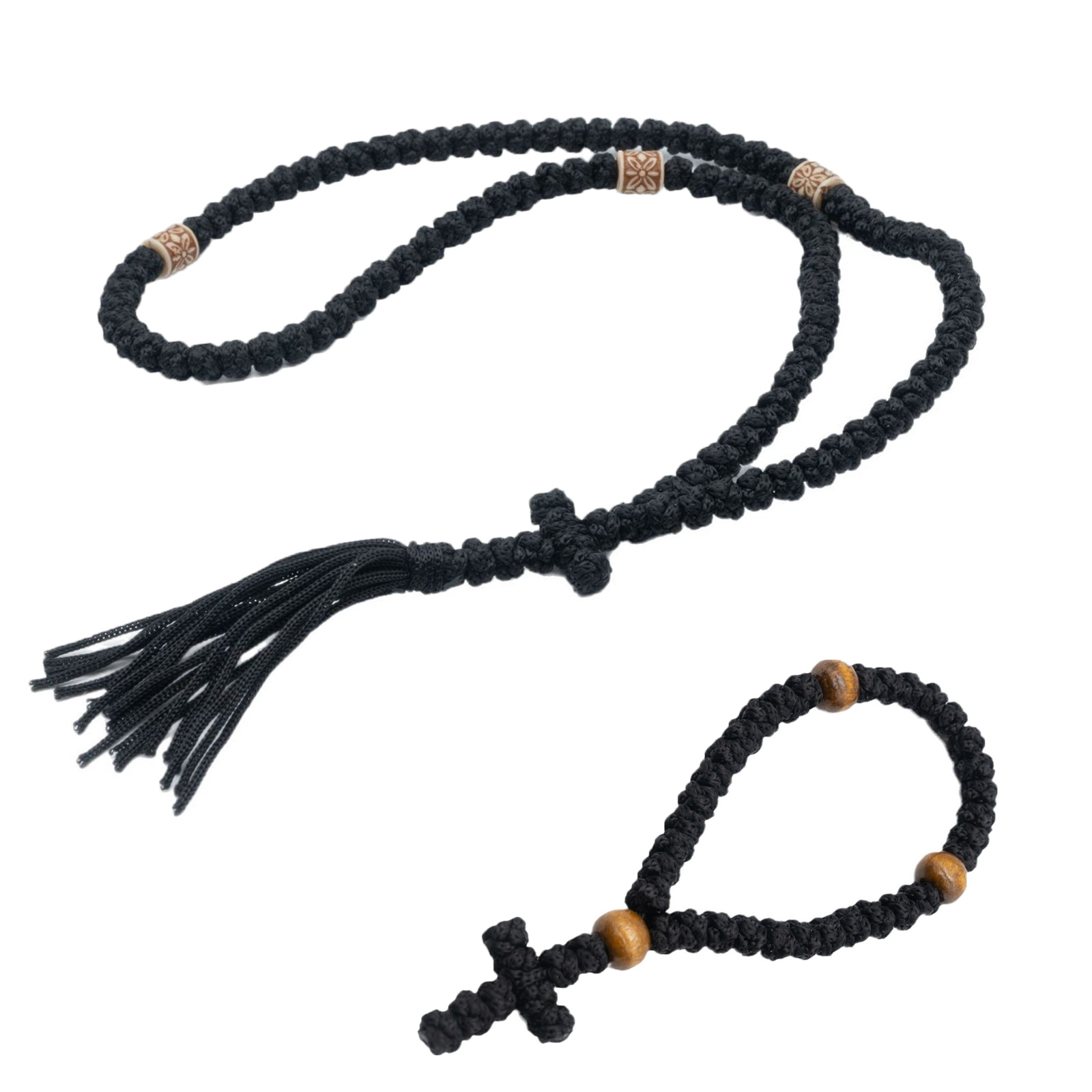 Orthodox Prayer Necklace Bracelet suit Hand-woven Hand-rope Rosary Bead Prayer Cross-border First Jewelry