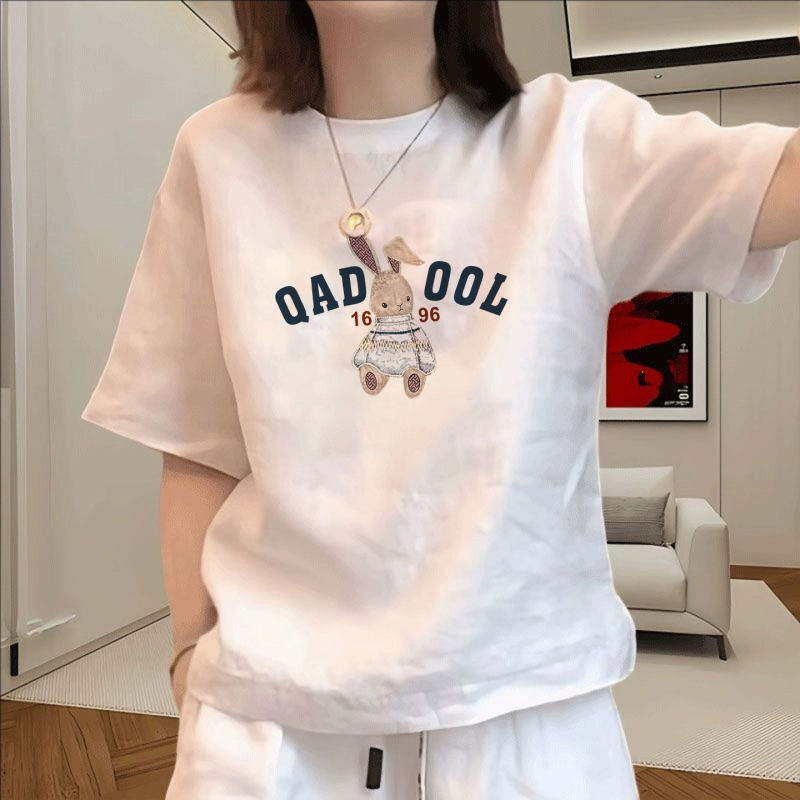 Korean Style Outfit White Pure Cotton Short-Sleeved T-Shirt for Women 2026 New Summer Loose Unique Super Nice and Beautiful Top